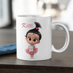 Egyedi mintás bögre - cuki kislány (b10)