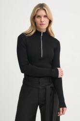 Gestuz pulóver könnyű, női, fekete, félgarbó nyakú, 10909819 - fekete M