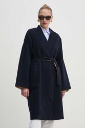 Max Mara kifordítható gyapjúkabát sötétkék, átmeneti, oversize, 2425016031600 - sötétkék 36