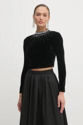 GUESS bársony blúz DANSE fekete, nyomott mintás, 5RGP26 6313A - fekete L