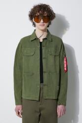 Alpha Industries pamut ing Color Block férfi, galléros, zöld, regular, 146110 - zöld L
