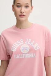 Guess Jeans pamut póló női, rózsaszín, W5RI43 K8HM0 - rózsaszín XL