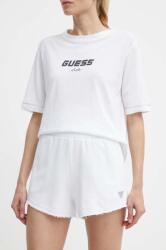 Guess rövidnadrág SKYLAR női, fehér, nyomott mintás, magas derekú, V4GD09 K8802 - fehér M