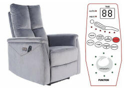  Neptun M Elektromos Masszázsfotel Bársony Szürke Relax (NEPTUNMVSZ)