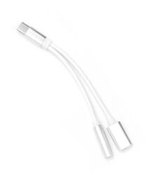  USB Type-C port elosztó 3.5 JACK audio/USB-C port fehér adapter