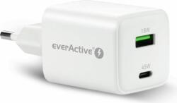 everActive SC-450Q USB-A / USB-C Hálózati Gyorstöltő Adapter 45W - Fehér (SC-450Q)