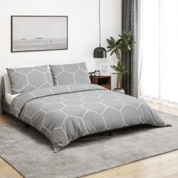 vidaXL szürke pamut ágyneműhuzat-garnitúra 155 x 220 cm (136455)