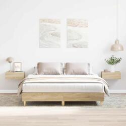 vidaXL sonoma tölgy színű szerelt fa ágykeret matrac nélkül 140x200 cm (3328719)