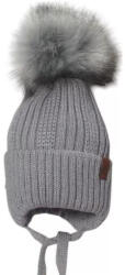  Minimanó téli kötött sapka (44-46) - Szürke " MM"