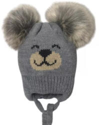  Minimanó téli kötött sapka (42-44) - Szürke Maci