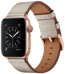  LEATHER Bőr szíj Apple Watch Ultra 1 / 2 (49mm) / 9 / 8 / 7 (45 mm) / 6 / SE / 5 / 4 (44 mm) / 3 / 2 / 1 (42 mm) bézs színű