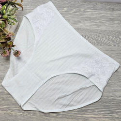 MST Magas derekú BORDÁZOTT női alsó EXTRA méret (mama bugyi) 4XL, Fehér 82169