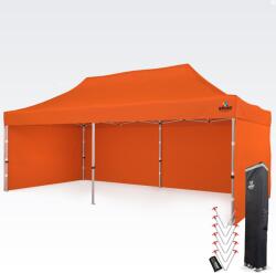 BRIMO Alumínium mobil sátor pavilon 4x8 m motorsporthoz és depóhoz - plusz 3 oldalfal - Narancs