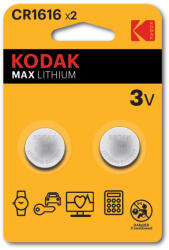 Kodak MAX Lithium gombelem, 2 darab - CR1616 (3 V) (CR1616)