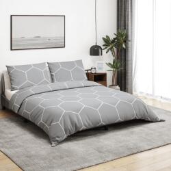 vidaXL szürke pamut ágyneműhuzat-garnitúra 200 x 220 cm (136457)