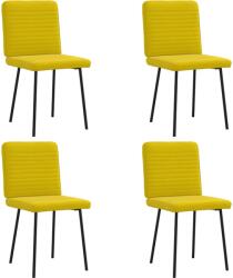 vidaXL 4 db sárga bársony étkezőszék (3315240)