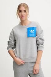 Adidas pamut melegítőfelső x Ksenia Schneider szürke, női, nyomott mintás, IW5666 - szürke L