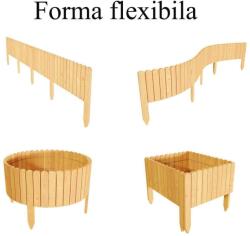 Artool Mercaton® dekoratív fából készült kerti kerítés 5 db rögzítőléccel, 200×30 cm, Natúr