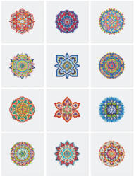 Figured Art Mini set 12 goblenuri cu diamante, fara sasiu, Mandale 2, 18x15 cm (TT008)