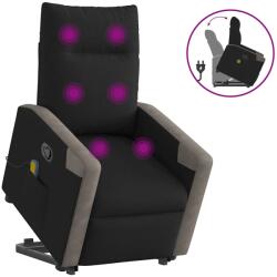 vidaXL fekete szövet dönthető masszázs- és állófotel (3324097) - pepita
