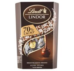 Lindt Csokoládé LINDT Lindor 70% Cacao étcsokoládé golyók díszdobozban 337 g