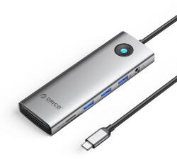 Orico Докинг станция Orico Type-C Docking Station Power Distribution 100W - HDMI, Type-C x 1, USB3.0 x 3, LAN 1000Mbps Gigabit, SD/TF, VGA, Audio - PW11-10P-GY (PW11-10P-GY-EP)