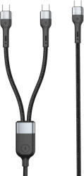DeTech Кабел за данни DeTech DE-50CC, 2 в 1, Type-C - 2хType-C, 1.0m, Черен - 40515 (40515)