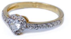 Ékszershop Köves szives bicolor arany eljegyzési gyűrű (SZ31) - ekszershop - 99 750 Ft