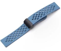 Curea bleu perforata, silicon, inchidere magnetica pentru smartwatch