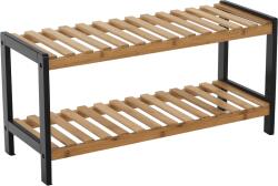 Mobikon Pantofar bambus natur mdf negru Kontre 70x26x33.5 cm (0000272257) Pantofar