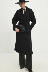 ANSWEAR gyapjúkabát fekete, átmeneti, oversize - fekete XL