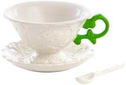 Seletti Ceașcă pentru ceai cu farfurie și lingura I-WARES, verde, Seletti (SLT09858VER)
