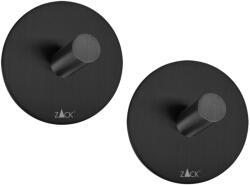 Zack Cârlig pentru prosoape 4, 5 cm, set de 2, negru, oțel inoxidabil, Zack (ZACK40354) Agatator cuier