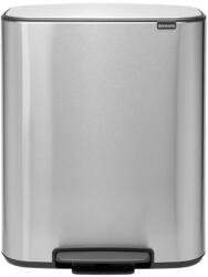 Brabantia Coș cu pedală BO 2 x 30 l, oțel mat, Brabantia (BRAB211461) Cos de gunoi