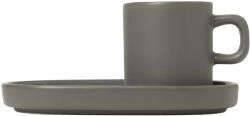 blomus Ceașcă pentru espresso cu farfurioară PILAR, set de 2 buc, 50 ml, gri închis, Blomus (BM63972)