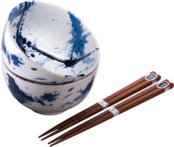 Made in Japan Bol ceramică BLUE & WHITE 350 ml, set de 2 buc, cu bețișoare, MIJ (MIJC0315) Serviciu de masa