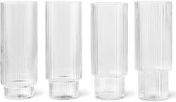 ferm LIVING Pahar înalt pentru băuturi RIPPLE 300 ml, set de 4 buc, transparent, ferm LIVING (FERM5445) Pahar