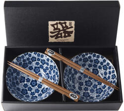 Made in Japan Bol de masă BLUE PLUM , set de 2 buc, 500 ml, cu bețișoare, MIJ (MIJRW0005) Serviciu de masa