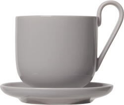 blomus Ceașcă cu farfurie pentru cafea RO, set de 2 buc, 290 ml, gri, Blomus (BM64030)
