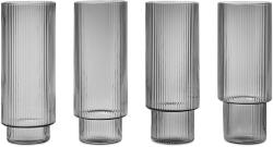 ferm LIVING Pahar înalt pentru băuturi RIPPLE 300 ml, set de 4 buc, gri, ferm LIVING (FERM100128112) Pahar
