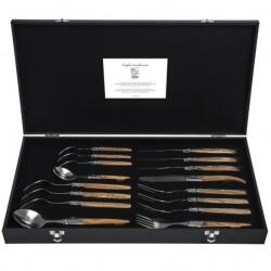 Laguiole Set de tacâmuri de masă LUXURY, 16 buc, mânere din lemn de măslin, Laguiole (LAGSDV-301227) Tacam