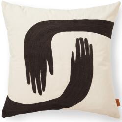 ferm LIVING Pernuță decorativă POSE 50 x 50 cm, alb / maro, bumbac, ferm LIVING (FERM1104269948)