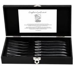 Laguiole Set de furculițe pentru friptură LAGUIOLE LUXURY, 6 buc, negru, mâner de abanos, Laguiole (LAGSDV-300084) Tacam
