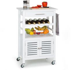 Klarstein Louisiana, tálalókocsi, konyhai kocsi, 5 szintes, fából készült szalvétatartó, mobil (ST2-Louisiana-Weiß) (ST2-Louisiana-Weiß)