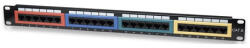 MANHATTAN Patch panel - CAT6 UTP színezett patch panel, 24 portos, 1U, Fekete (513692) - bbmarket