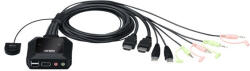 ATEN KVM Switch USB HDMI 4K 3, 5mm, 2 port - CS22H (CS22H-AT)