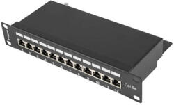 Lanberg Patch panel 12 port 1U 10" CAT. 5e árnyékolt, fekete (PPF5-9012-B) - bbmarket