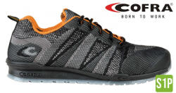 Cofra Fluent S1P Szellőző Munkavédelmi Sportcipő Fekete/Narancssárgasárga - 42 (COF78800-002-W42)