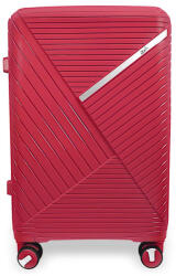 Zellia közepes méretű piros, keményfalú bőrönd 65 x 46 cm (Z-209-RED-M)