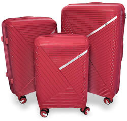 Zellia piros 3 db-os, keményfalú bőrönd szett 55-65-75 cm (Z-209-RED-SET)